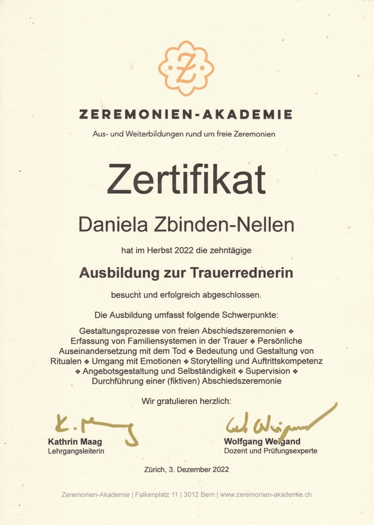 Zertifkat-Trauerredner